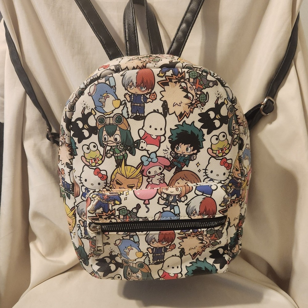 My Hero Academia x Hello Kitty Sanrio Bioworld Allover Print Backpack GUC